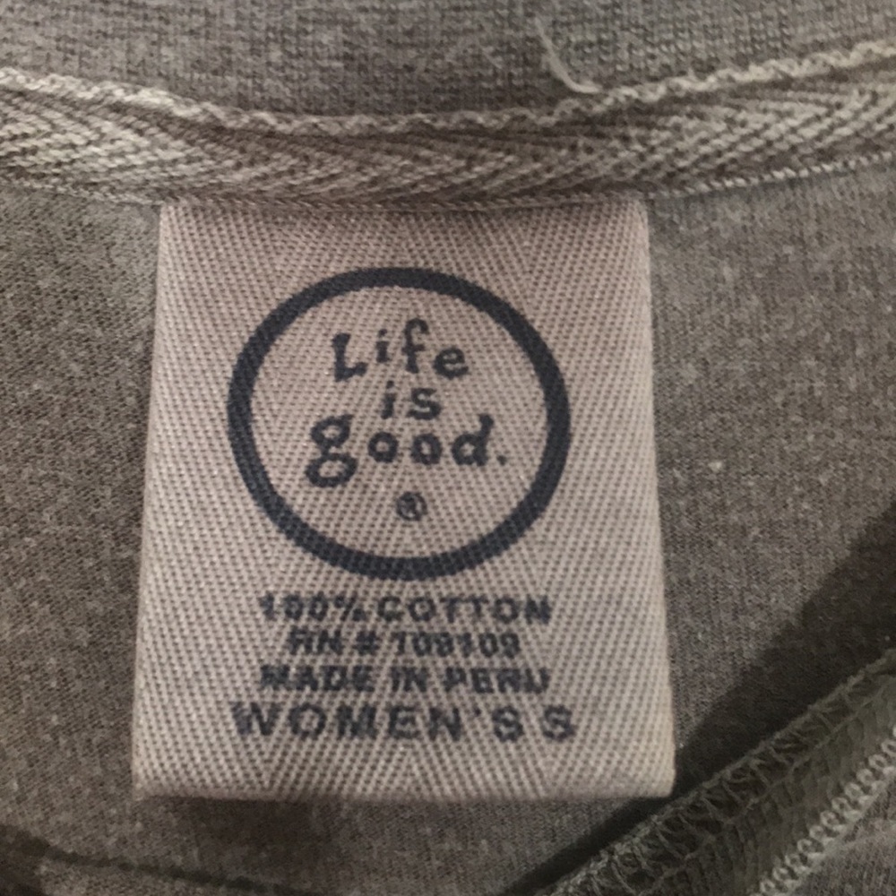 Life is Good “Gotta Run” Brown Long Sleeve Screen Print T-Shirt size S - Picture 4 of 9
